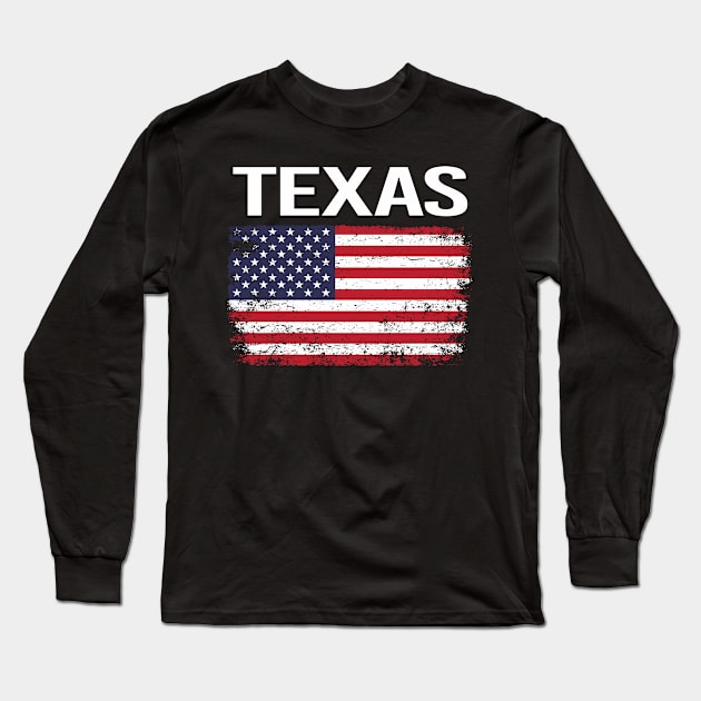 The American Flag Texas Long Sleeve T-Shirt by flaskoverhand